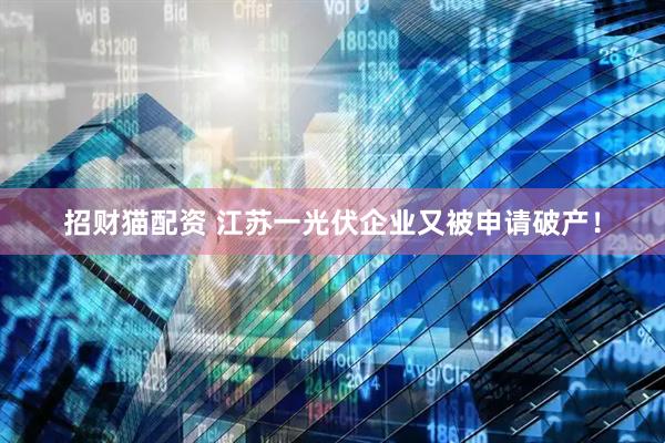 招财猫配资 江苏一光伏企业又被申请破产！