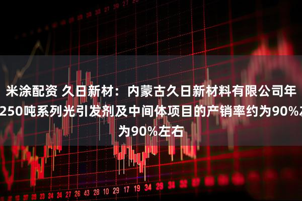米涂配资 久日新材：内蒙古久日新材料有限公司年产9250吨系列光引发剂及中间体项目的产销率约为90%左右